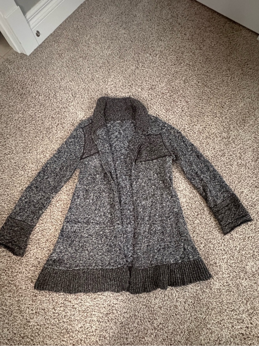 Prana Charcoal Gray Long Knit Cardigan